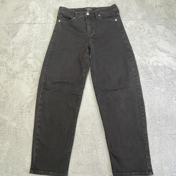 Banana Republic Womens Size 27 Mid Rise Barrel Ankle Jeans Washed Black Western - Picture 13 of 13